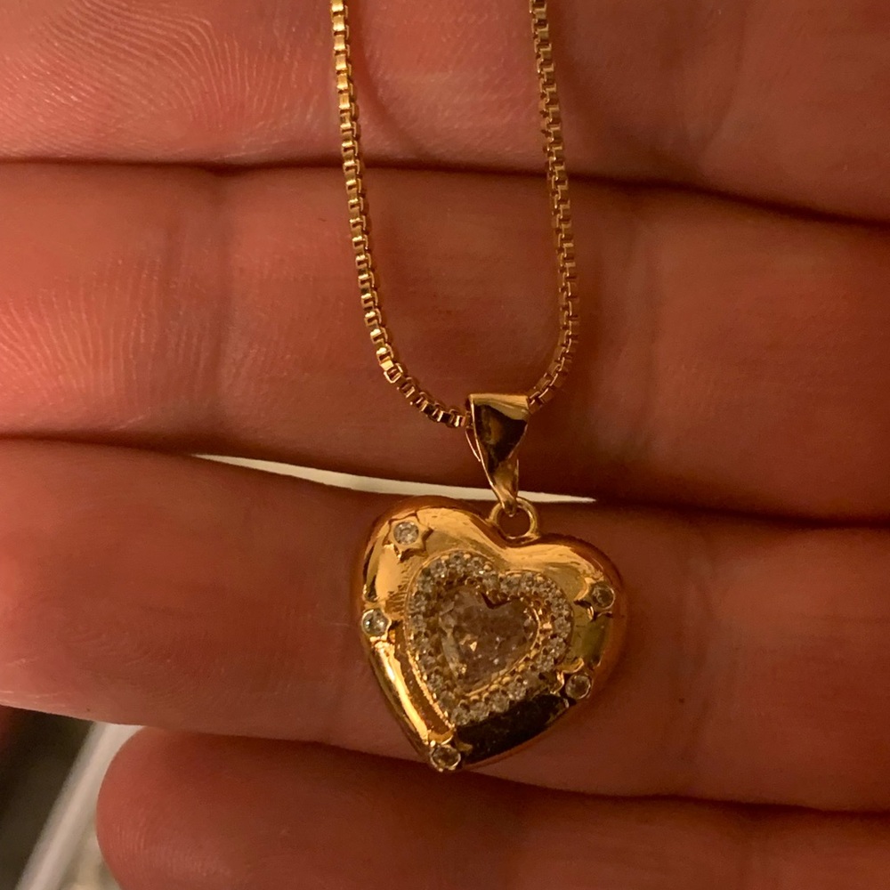 18k Gold Plate Heart Necklace